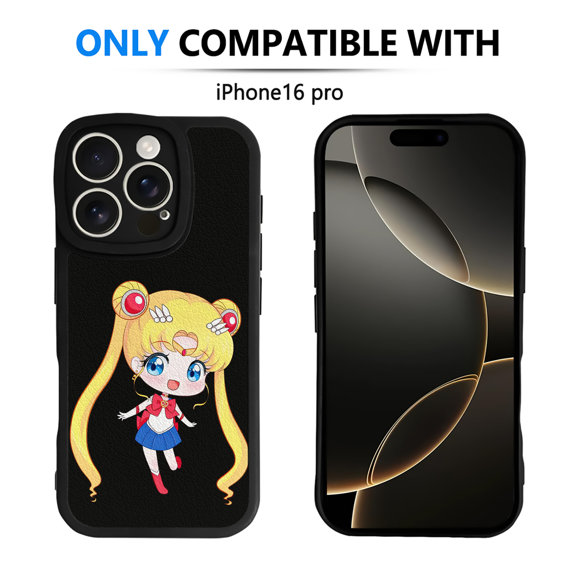 （画像用） 美少女戦士セーラームーン 月野 うさぎ つきの うさぎ Sailor Moon Tsukino Usagi 【iPhone 16シリーズ対応】シリコンスマホケース（レザー調） 材質：シリコン